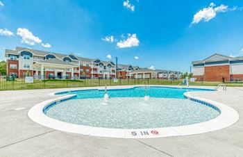 Pool with fountains